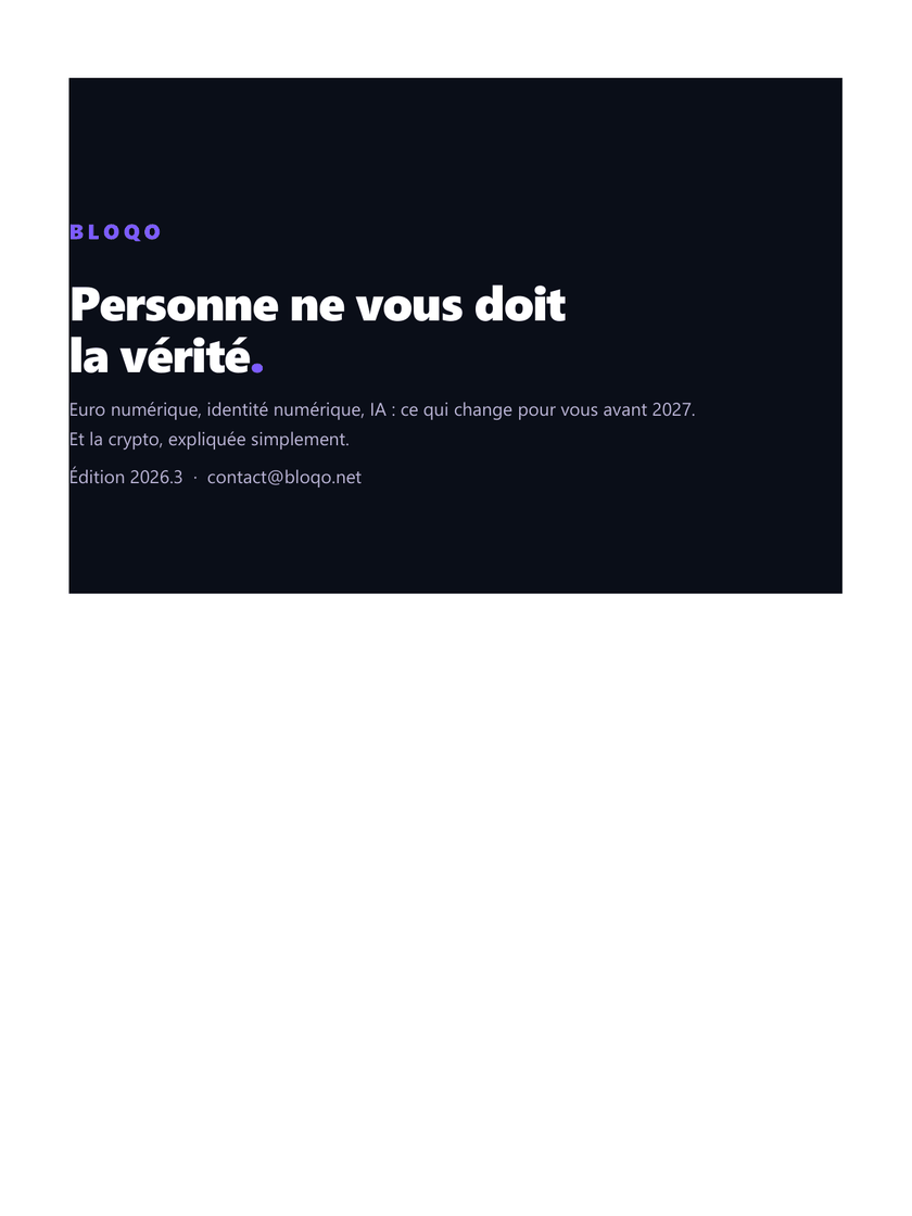 Couverture du guide Bloqo — Personne ne vous doit la vérité, édition 2026.3